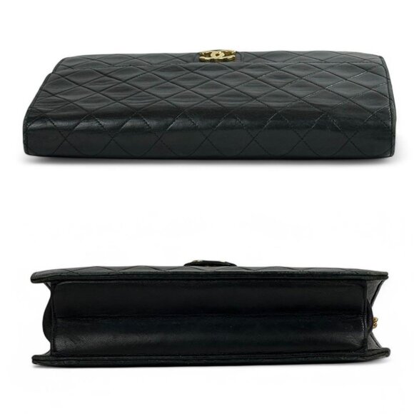 Authentic CHANEL 24K Classic Vintage Single Flap Bag Timeless Chain Purse Black - Picture 8 of 13